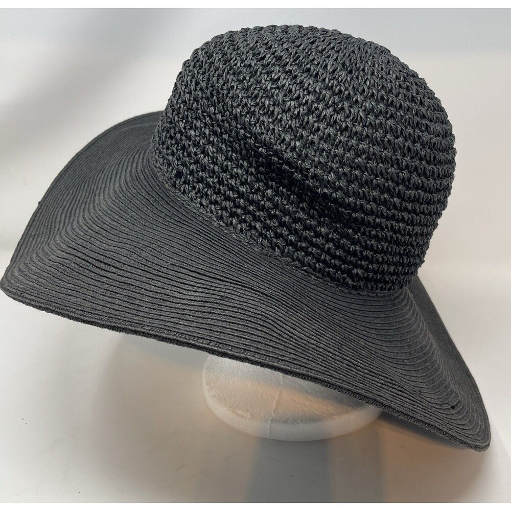Scala Collezione Wide Brim Sun Hat Women’s Black Packable - Picture 3 of 11